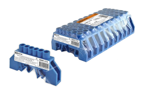 TDM Шина "N" нулевая в изоляторе на DIN-рейку 8x12мм 6 групп инд. стикер SQ0801-0176