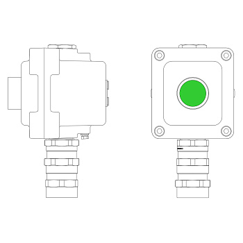 DKC Взрывонепроницаемый пост управления из алюминия LCSD-01-B-MB-P1G(11)x1-PBMB-KA2MHK / 1Ex d IIB T5 Gb / Ex tb IIIC T95°С Db IP66