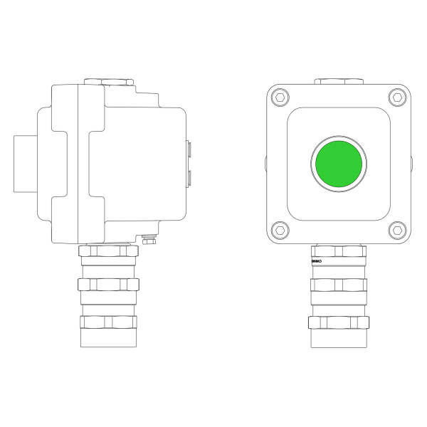 DKC Взрывонепроницаемый пост управления из алюминия LCSD-01-B-MB-P1G(11)x1-PBMB-KA2MHK / 1Ex d IIB T5 Gb / Ex tb IIIC T95°С Db IP66