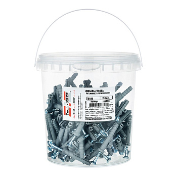 Tech-Krep Дюбель-гвоздь 6х40 пот. манжета (полипропилен)  (150 шт) - ведро 101466