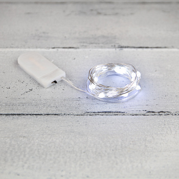 NEON-NIGHT Гирлянда «Роса» с крупными каплями 2 м, 20 LED, белое свечение, 2хCR2032 в комплекте 302-005