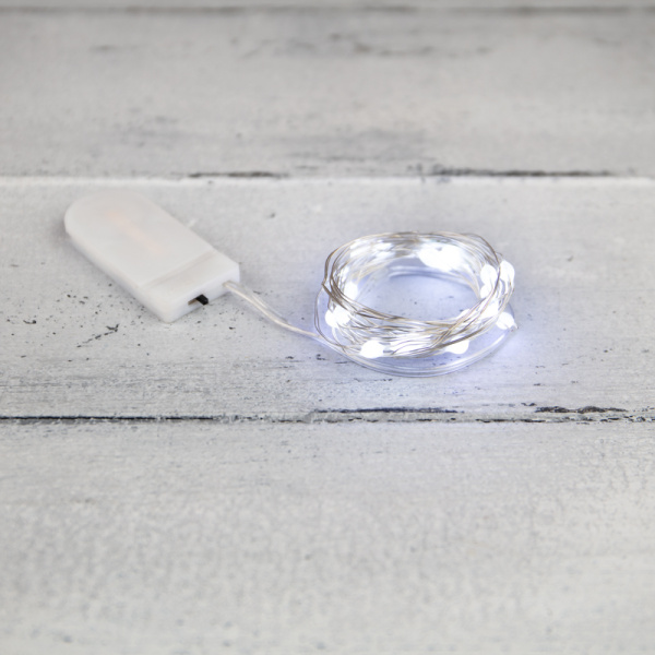 NEON-NIGHT Гирлянда «Роса» с крупными каплями 2 м, 20 LED, белое свечение, 2хCR2032 в комплекте 302-005