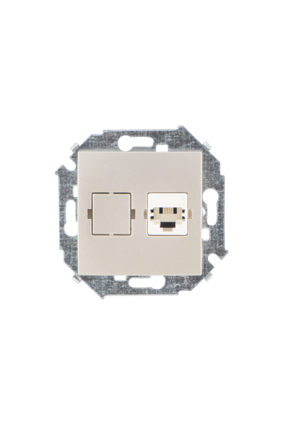 Купить Simon 15 Шампань Розетка ТЛФ 1-ая RJ11, винт.зажим 1591480-034