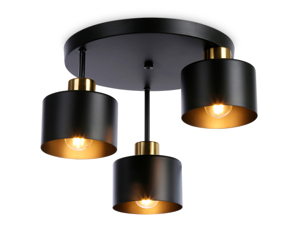 Ambrella Подвесной светильник в стиле лофт TR8121/3 BK/BS черный/латунь E27*3 max 40W D370*265