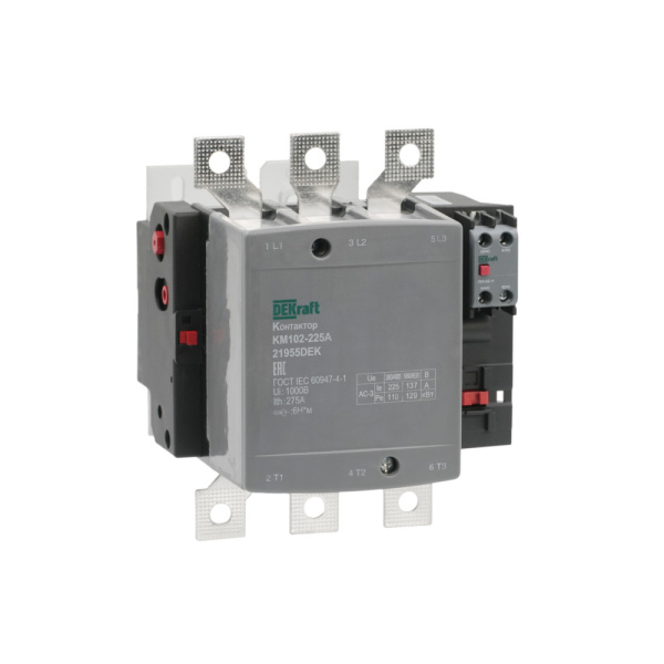 Dekraft Контактор 225А 220В_АС АС3_ АС4 1НО+1НЗ КМ-102