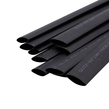 Термоусаживаемая трубка двухстенная клеевая 12,7/6,35 мм черная (1 уп. 10 шт.) Rexant 26-2105