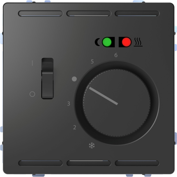 SE Merten D-Life Антрацит Терморегулятор теплого пола с центр. пл. с выкл. +4м 230В MTN5764-6034