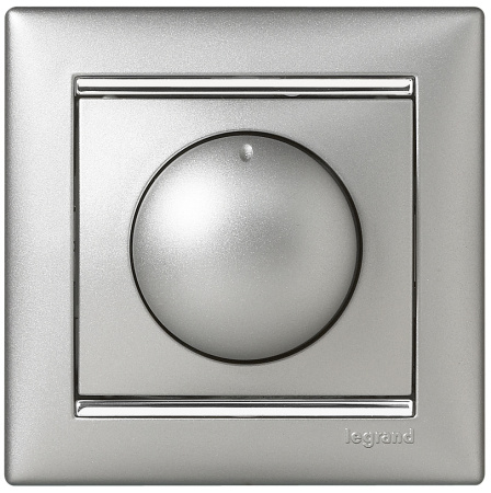 Купить Legrand Valena Алюминий Светорегулятор поворотный 40-400W для ламп накаливания (вкл поворотом) 770261