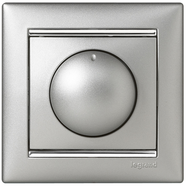 Купить Legrand Valena Алюминий Светорегулятор поворотный 40-400W для ламп накаливания (вкл поворотом) 770261