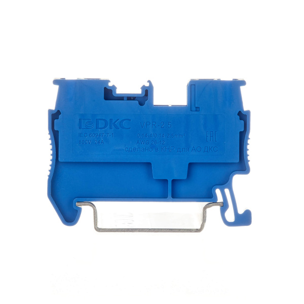 Купить DKC Nuputuk Клемма проходная, зажим push-in, 2 точки подключения, 2.5 кв.мм, синяя