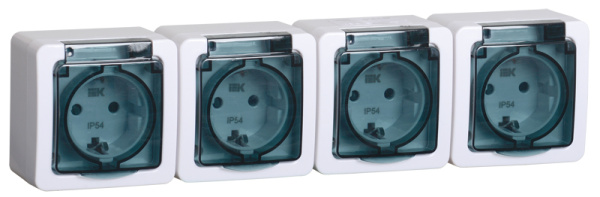 IEK GERMES PLUS РСб24-3-ГПБд роз 4м с з/к о/у IP54 (дымчатый)