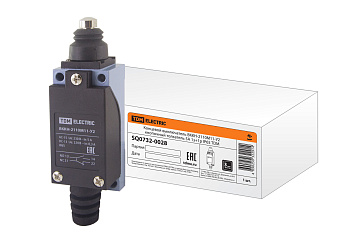 TDM Концевой выключатель ВККН-2110М11-У2 кнопочный толкатель 5А 1з+1р IP65 SQ0732-0028