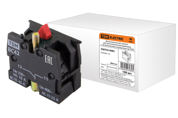 TDM Доп. контакт для светосигн. арм. c мет. основанием 1р (1НЗ) SQ0702-0083