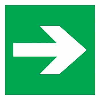 Наклейка эвакуационный знак "Направляющая стрелка"100*100 мм Rexant 56-0029