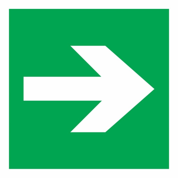 Наклейка эвакуационный знак "Направляющая стрелка"100*100 мм Rexant 56-0029