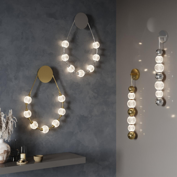 Купить Odeon Light 5007/13WL L-VISION ODL23 421 хром/прозрачный/металл/акрил Настенный светильник LED 13W 4000K 700Лм CRYSTAL