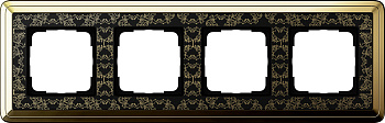 Gira ClassiX Art Латунь/Черный Рамка 4-ая 0214672