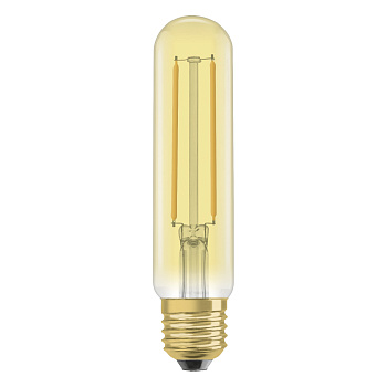 Osram Светодиодная лампа Vintage 1906 LED CL Tubular,филаментная, GOLD 2,5W(замена 20Вт), теплый белый свет (824), золотистая,цоколь E27 4058075808171