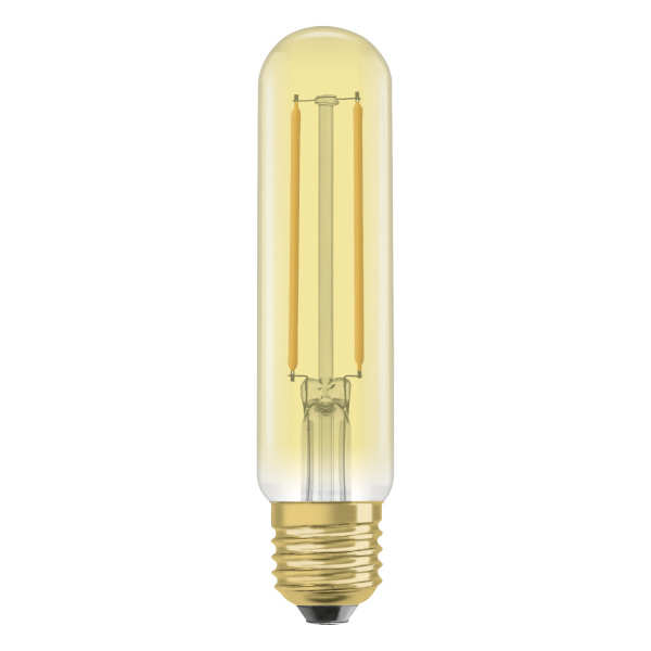 Osram Светодиодная лампа Vintage 1906 LED CL Tubular,филаментная, GOLD 2,5W(замена 20Вт), теплый белый свет (824), золотистая,цоколь E27 4058075808171