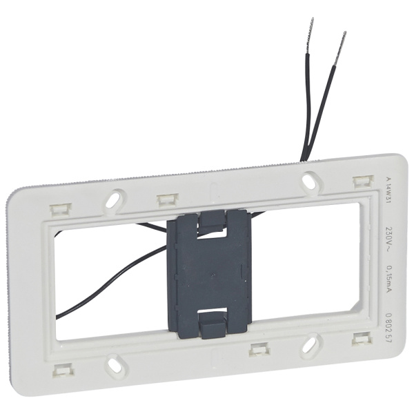 Legrand Mosaic Batibox Суппорт с подсветкой 2 -местный 4 модуля вертикальный монтаж 080257