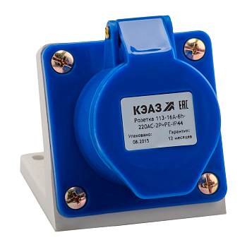 КЭАЗ Розетка для монтажа на поверхность 123-32А-6h-220AC-2P+PE-IP44