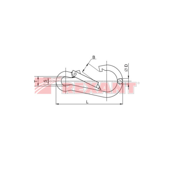 Купить Карабин пожарный 6,0 DIN 5299С Rexant 09-5616