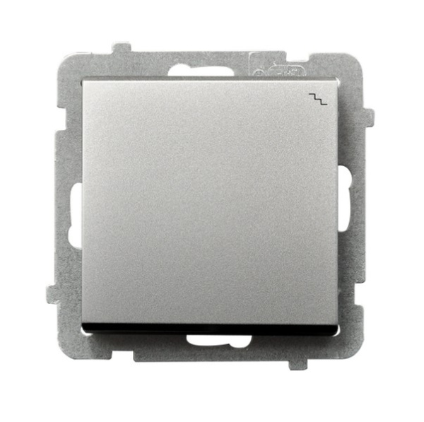 Ospel Sonata Серебро матовое Переключатель (сх.6) 1-клавишный, без рамки ŁP-3R/m/38