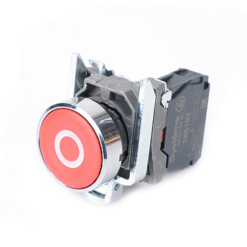 Systeme Electric Кнопка SB4 в сборе модульная 22мм красная металл 1НЗ с маркировкой "О"