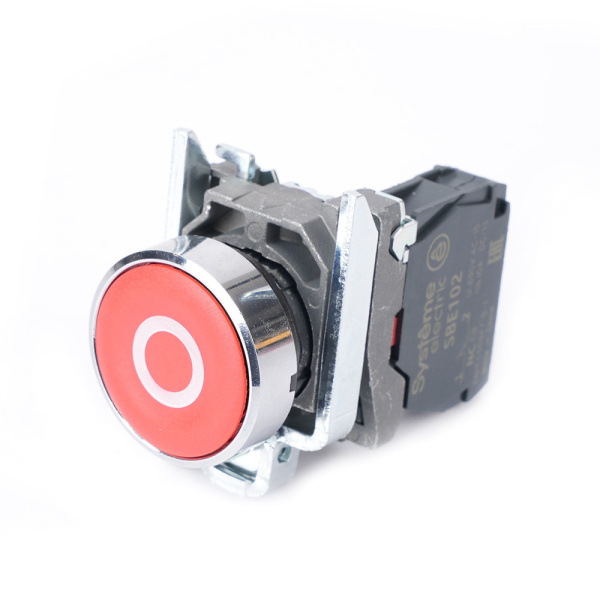 Systeme Electric Кнопка SB4 в сборе модульная 22мм красная металл 1НЗ с маркировкой "О"