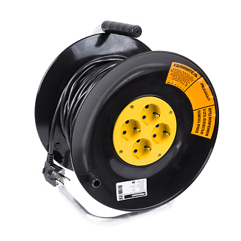 PROconnect Удлинитель силовой на катушке 4 гнезда с/з 50 м 3х1 мм² STANDART 11-7607