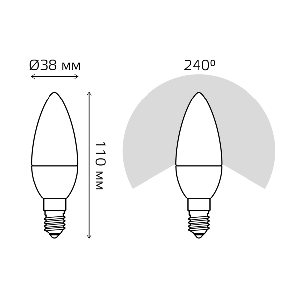 Купить Gauss Лампа Свеча 7W 590lm 6500К E14 диммируемая LED 103101307-D