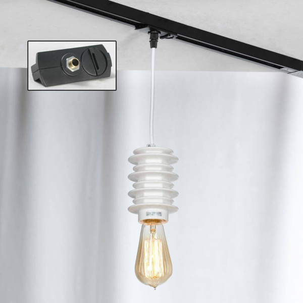 Lussole LOFT Металл/керамика Белый /  Без плафона трековый светильник однофазный E27 60W LSP-9921-TAB Lussole LOFT Металл/керамика Белый /  Без плафона трековый светильник однофазный E27 60W LSP-9921-TAB