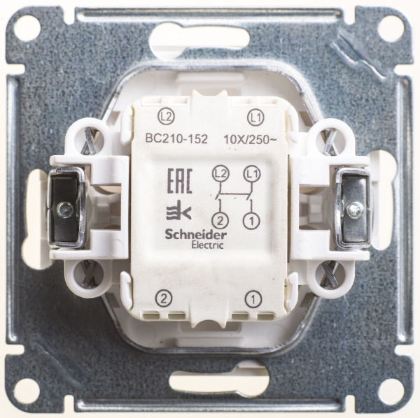 Купить SE Wessen 59 Матовый хром Выключатель 1-клавишный 2-полюсный, 10АХ VS210-152-5-86