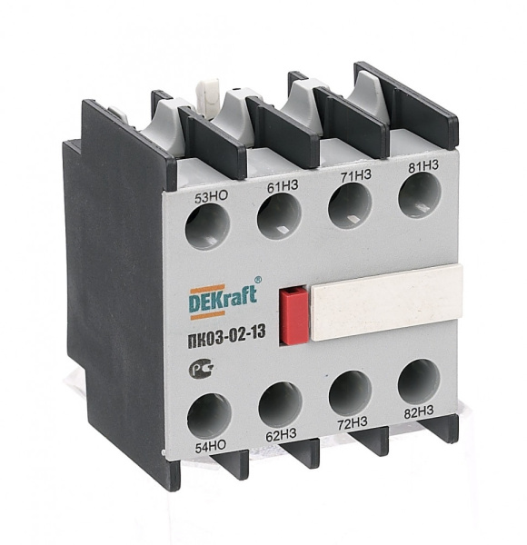 Dekraft Приставка конт. лицевая доп. контакты 1НО+3НЗ ПК-03