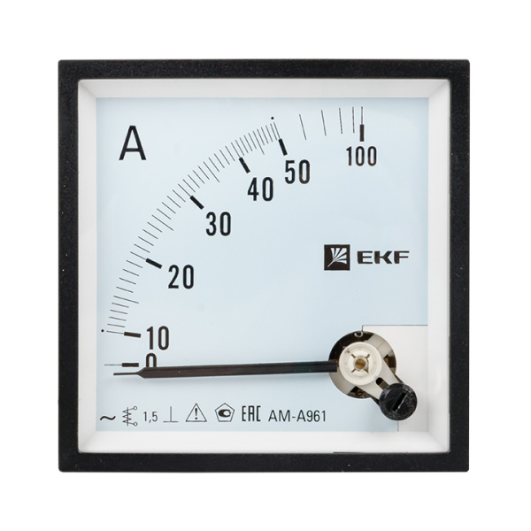 Купить EKF PROxima Амперметр AMA-961 аналоговый на панель (96х96) квадратный вырез 50А прямое подкл.