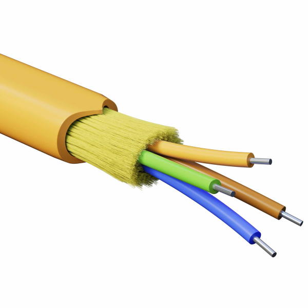 DKC Кабель волоконно-оптический, распределительный, арамидные упрочняющие нити, для внутренней прокладки, нг(A)-HFLTx, 4 ОВ, категорияOM2 (G.651.1) пл