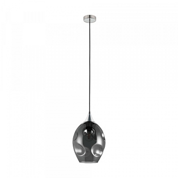 Eglo 39679 Подвес BREGALLA, 1x40W(E27), ?230, H1500, сталь, хром/cтекло с напылением, черный-прозрачный