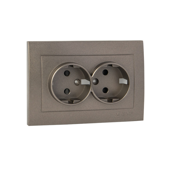 Купить EKF PROxima Валенсия лицевая панель розетки 2-местной с/з 16А графит с защ. штор.