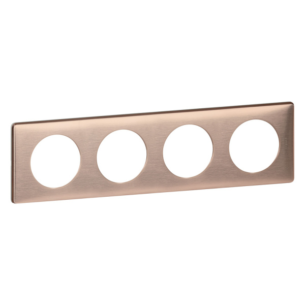 Купить Legrand Celiane2 Медь Рамка 4-ая (2+2+2+2 мод) 068994
