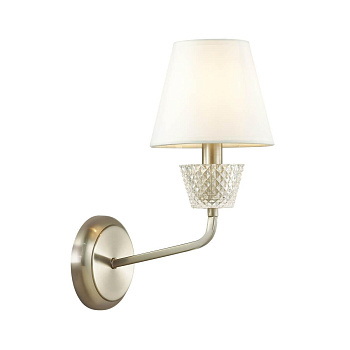 Lumion 4433/1W LN20 225 никель, белый, стеклянный декор Бра E14 1*40W 220V ABIGAIL