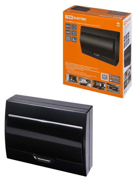 TDM Бокс ЩРН-П-12 модулей навесной пластик IP41, Антрацит SQ0901-0904