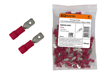 TDM Разъем РпИп 1,25-5-0,8 плоский (папа) (100шт) SQ0504-0007