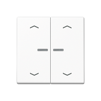 JUNG Клавиша для KNX кнопки, 2 группы, с окошком, символы стрелки дюропласт белый A102KO5PWW