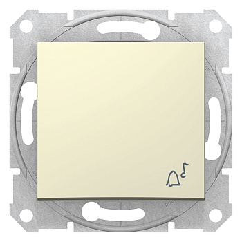 SE Sedna внутр Беж Выключатель кнопочный с символом "звонок" 10А 250В IP20 SDN0800147
