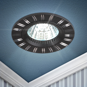 ЭРА KL33 AL/BK/1 Светильник Светильник штампованный поворотный MR16,12V, 50W сатин никель (50/24