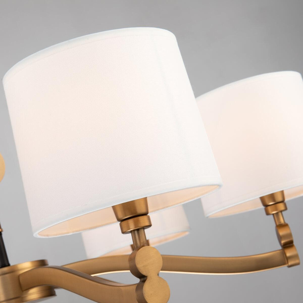 Купить Favourite 2624-6P подвесная люстра Каркас цвета латунь, плафоны из белого шелка