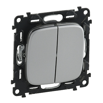 Legrand Valena ALLURE DIY Алюм Выключатель 2-х клавишный 10А 250В 752905