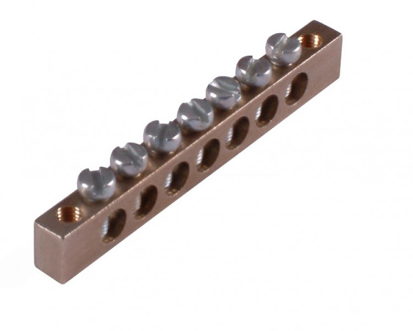 Hegel Шина _PE_ 63.12.2 Шина "РЕ" на 12 присоединений 63А 2 крепежных отверстия