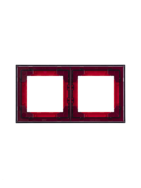 Купить ABB EPJ Levit красный / дымчатый чёрный Рамка 2 поста 2CHH015020A6065