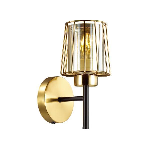 Купить Odeon Light 4656/1W ODL20 567 золотой/черный/янтарный Бра с выкл. E27 60W 220V DOGANA